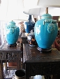 Majolica Style Lamps